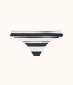 Wearlively The Cotton Thong: Black/White Mini Stripe Categories