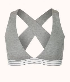 Wearlively Bras The Cross Back Bralette: Heather Gray