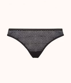 Wearlively Categories The Deco Mesh Thong: Jet Black