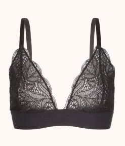 Wearlively The Long-Lined Lace Bralette: Jet Black