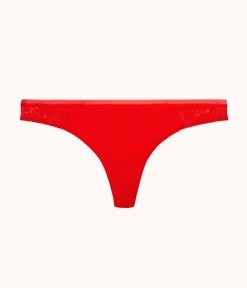 Wearlively Categories The Palm Lace Thong: Tomato Red