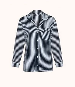 Wearlively The All-Day Lounge Shirt - Print: Mini Stripe Print Categories