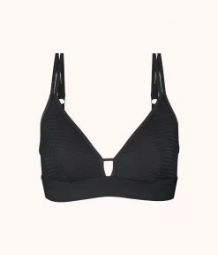 Wearlively The Stripe Mesh Bralette: Jet Black Bras